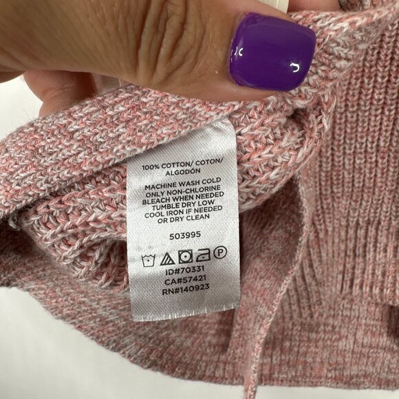2/$30 LOFT Ribbed Tunic Sweater Adjustable Slit Pink Medium #A0626 TRB3 - Picture 6 of 7